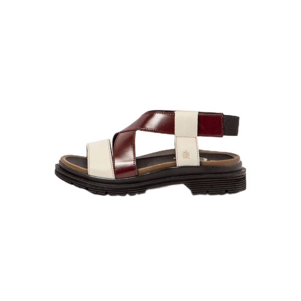 NEW ART METROPOLITAN SHOES women's birmingham sandal in burgundy/ cream